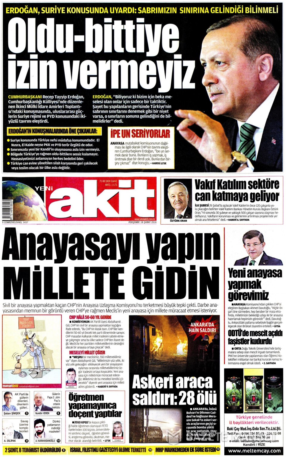 Gazeteler bugün ne yazdı? - 870