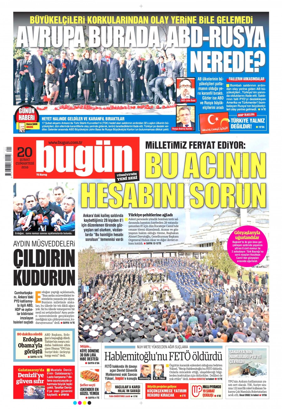 Günün gazete manşetleri (20 Şubat 2016) - 915
