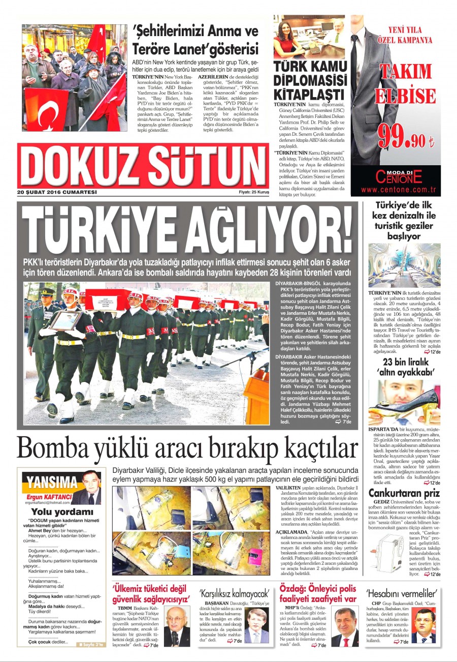 Günün gazete manşetleri (20 Şubat 2016) - 875