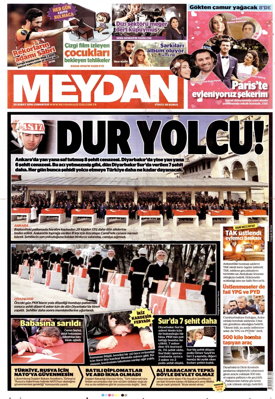 Günün gazete manşetleri (20 Şubat 2016) - 937