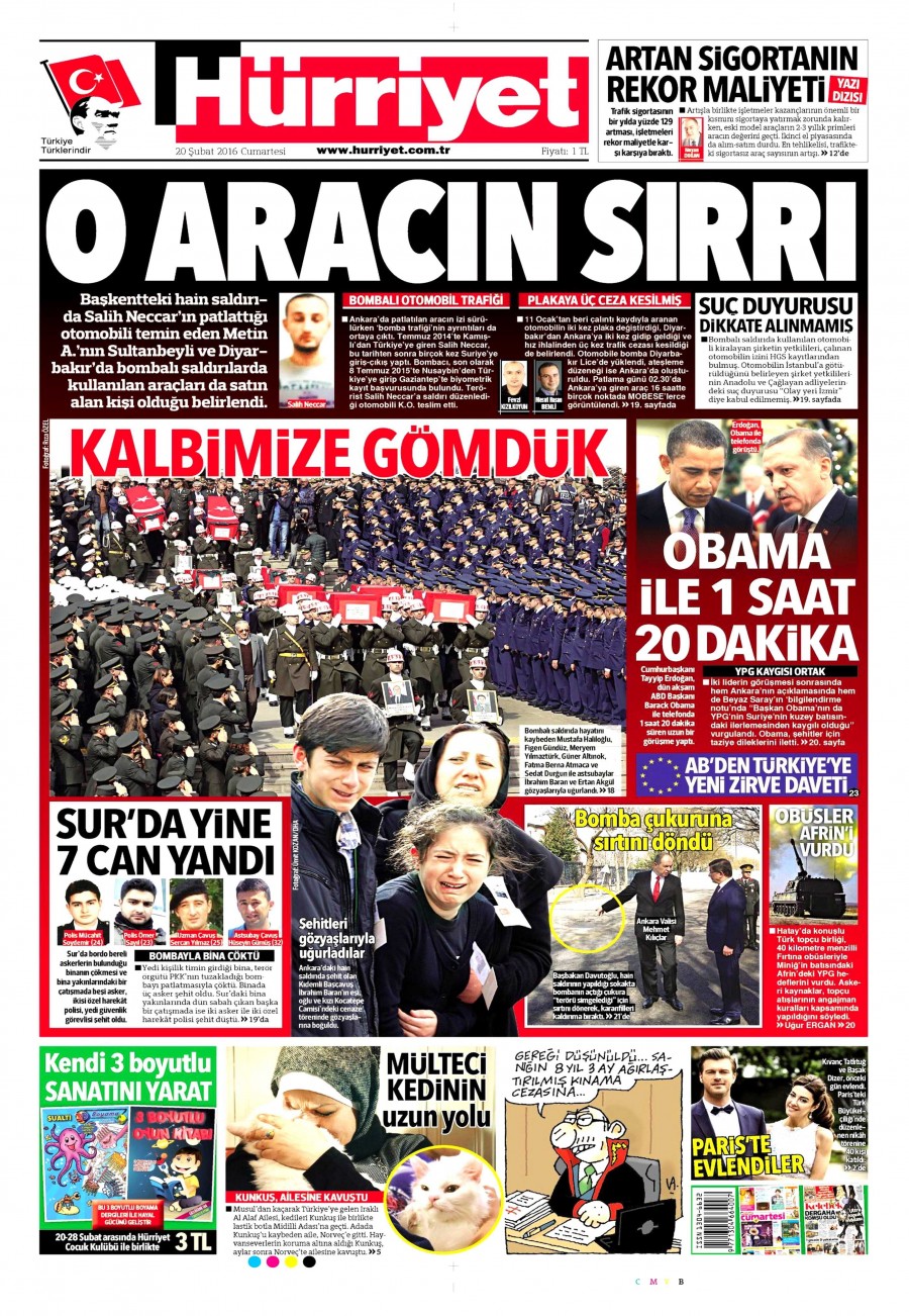 Günün gazete manşetleri (20 Şubat 2016) - 720