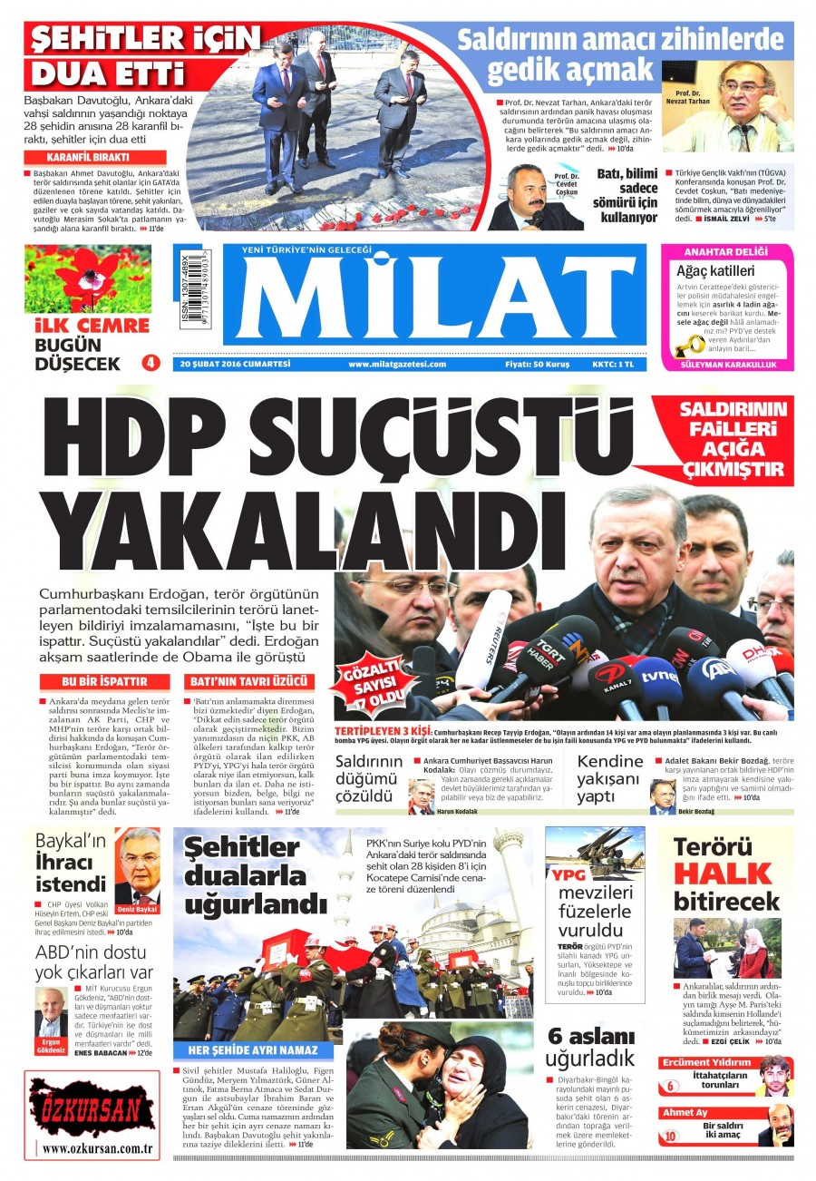 Günün gazete manşetleri (20 Şubat 2016) - 721