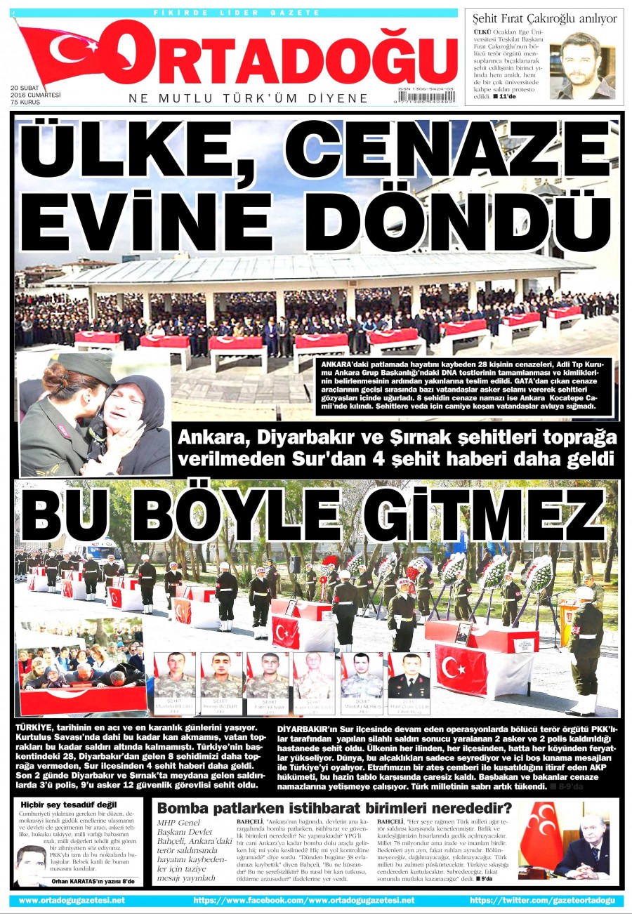 Günün gazete manşetleri (20 Şubat 2016) - 766