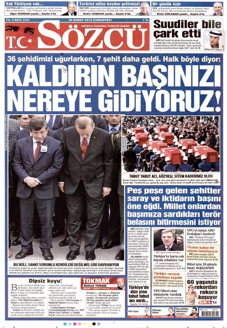 Günün gazete manşetleri (20 Şubat 2016) - 624