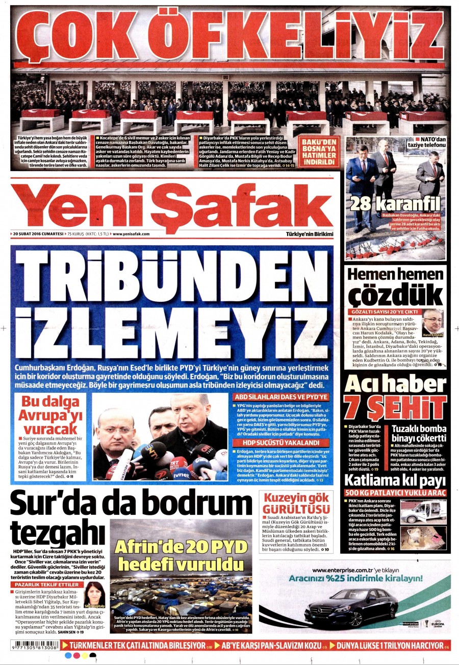 Günün gazete manşetleri (20 Şubat 2016) - 710