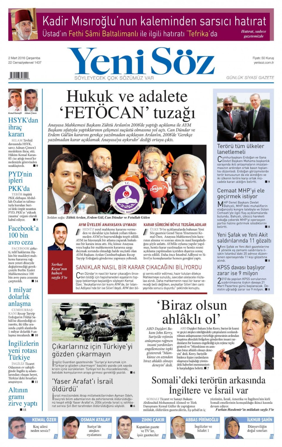 Gazeteler bugün ne yazdı? - 554