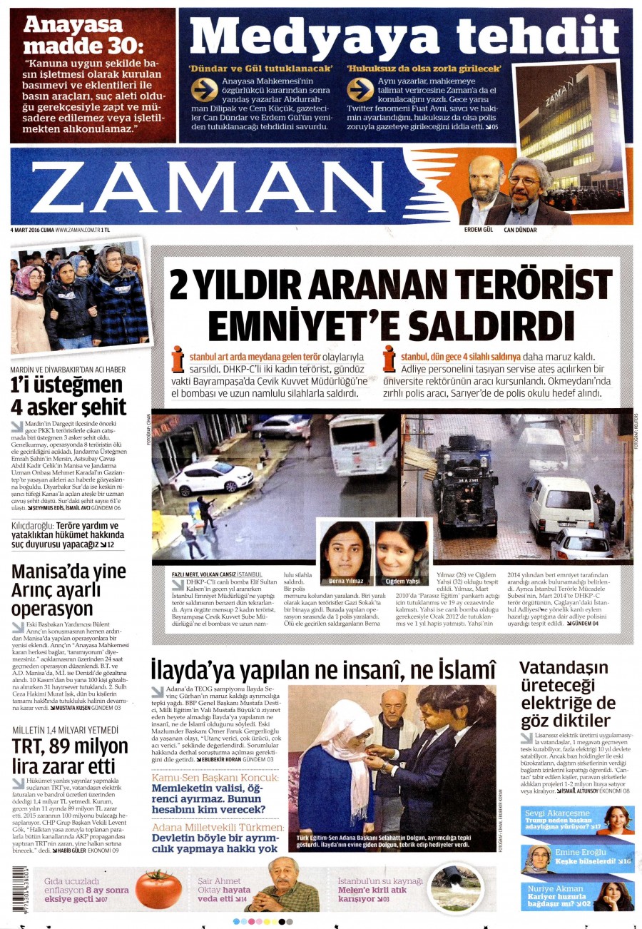 4 Mart 2016 gazate manşetleri - 21