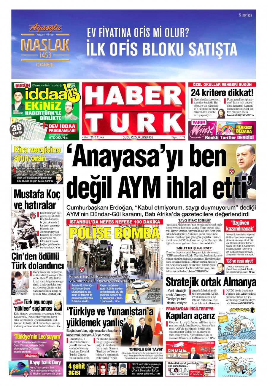 4 Mart 2016 gazate manşetleri - 11