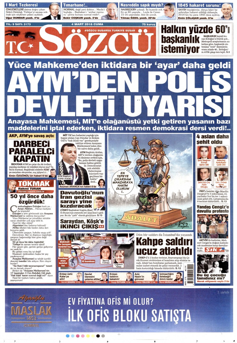 4 Mart 2016 gazate manşetleri - 7