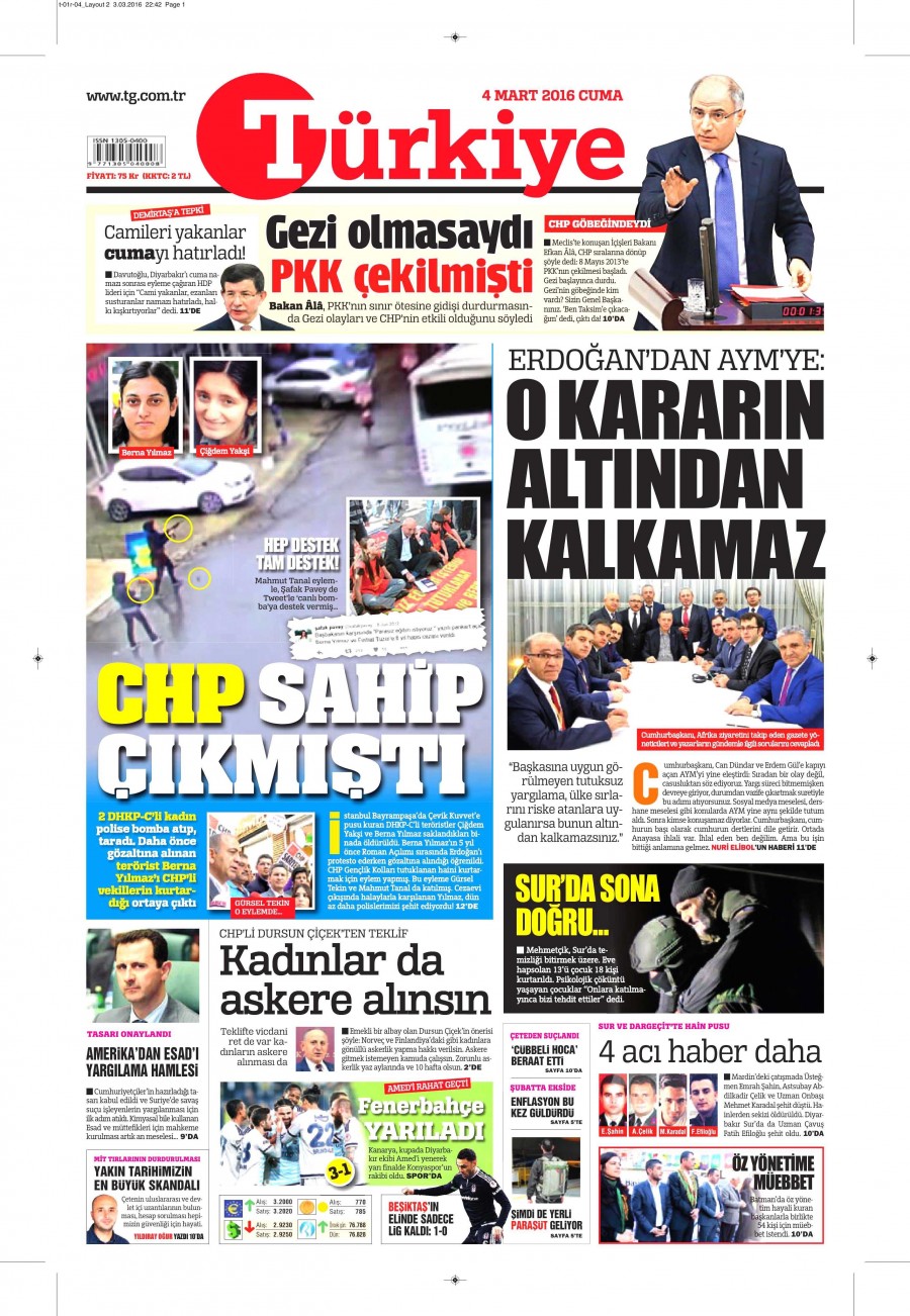 4 Mart 2016 gazate manşetleri - 3
