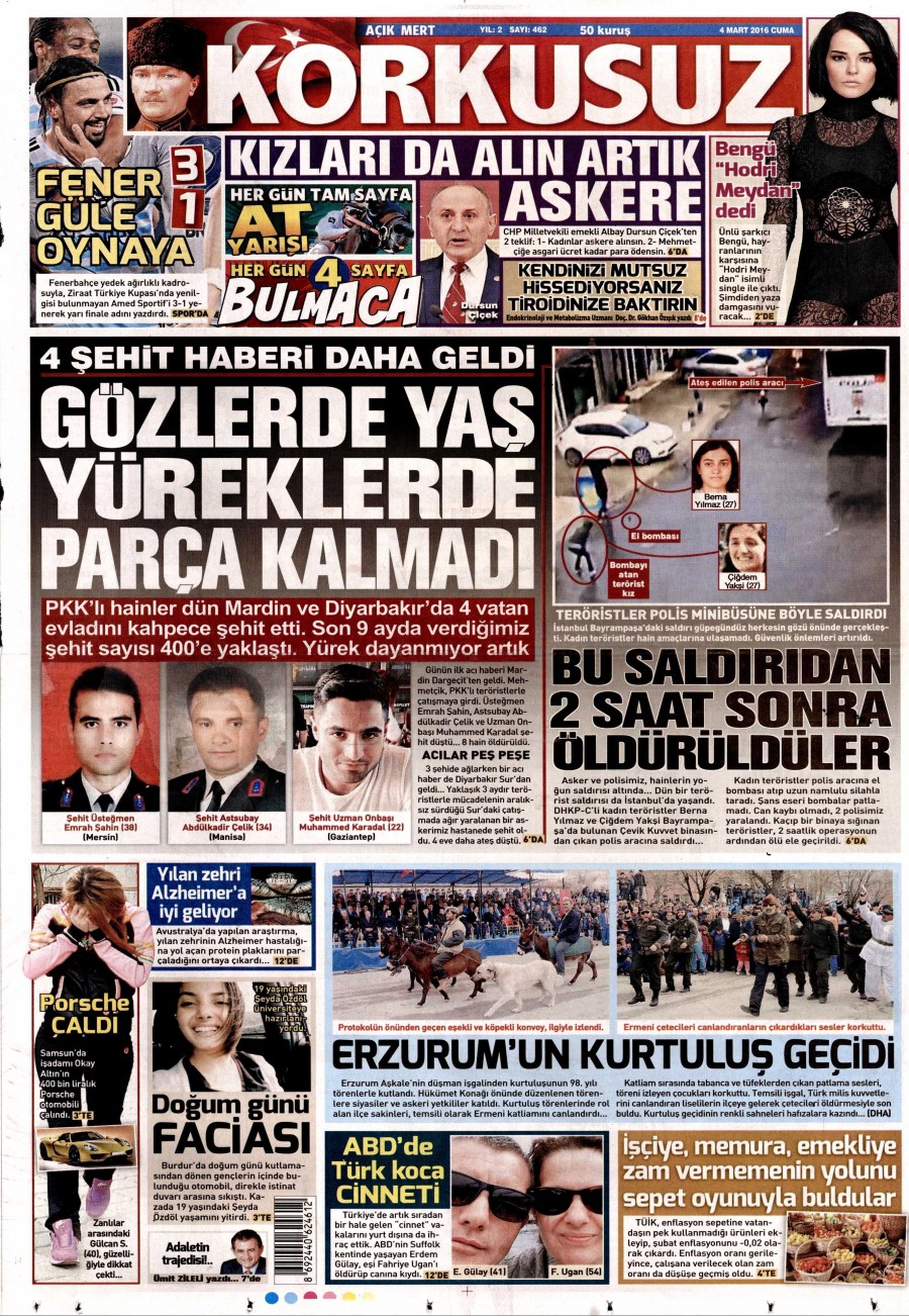 4 Mart 2016 gazate manşetleri - 20