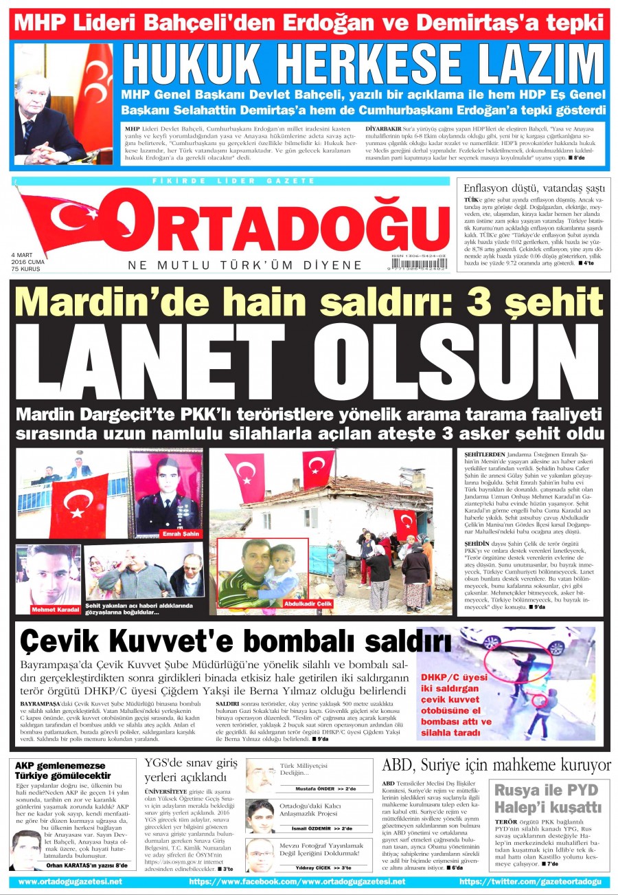 4 Mart 2016 gazate manşetleri - 17