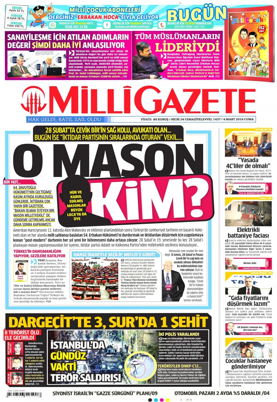 4 Mart 2016 gazate manşetleri - 4