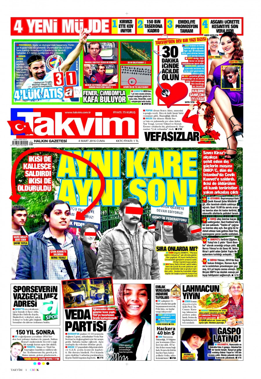 4 Mart 2016 gazate manşetleri - 8