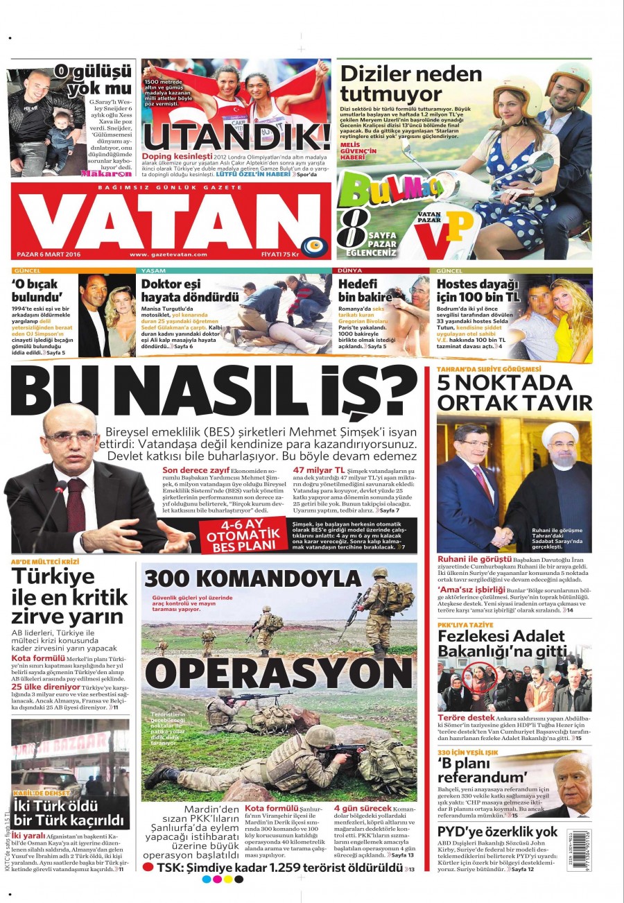 6 Mart 2016 gazete manşetleri - 9