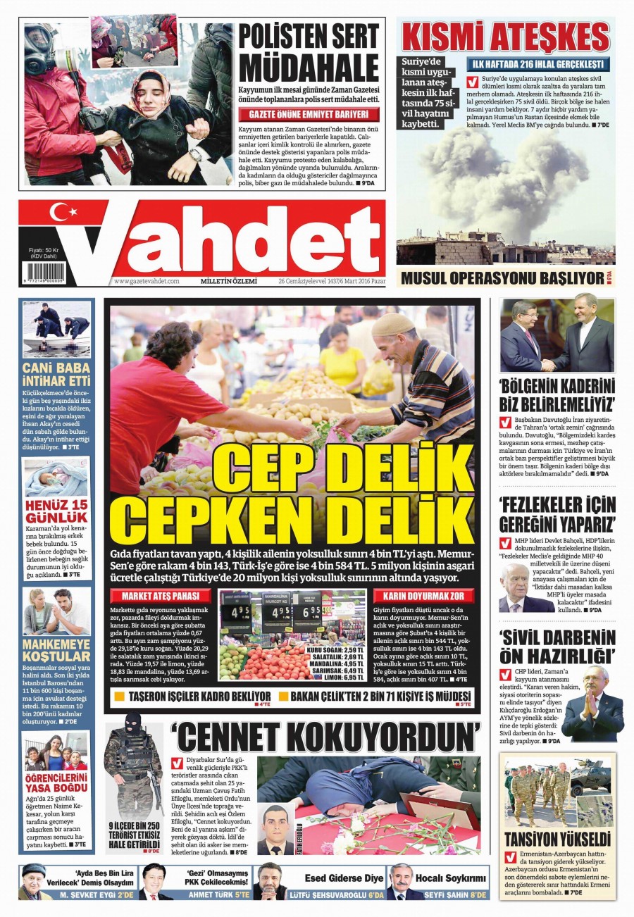 6 Mart 2016 gazete manşetleri - 5