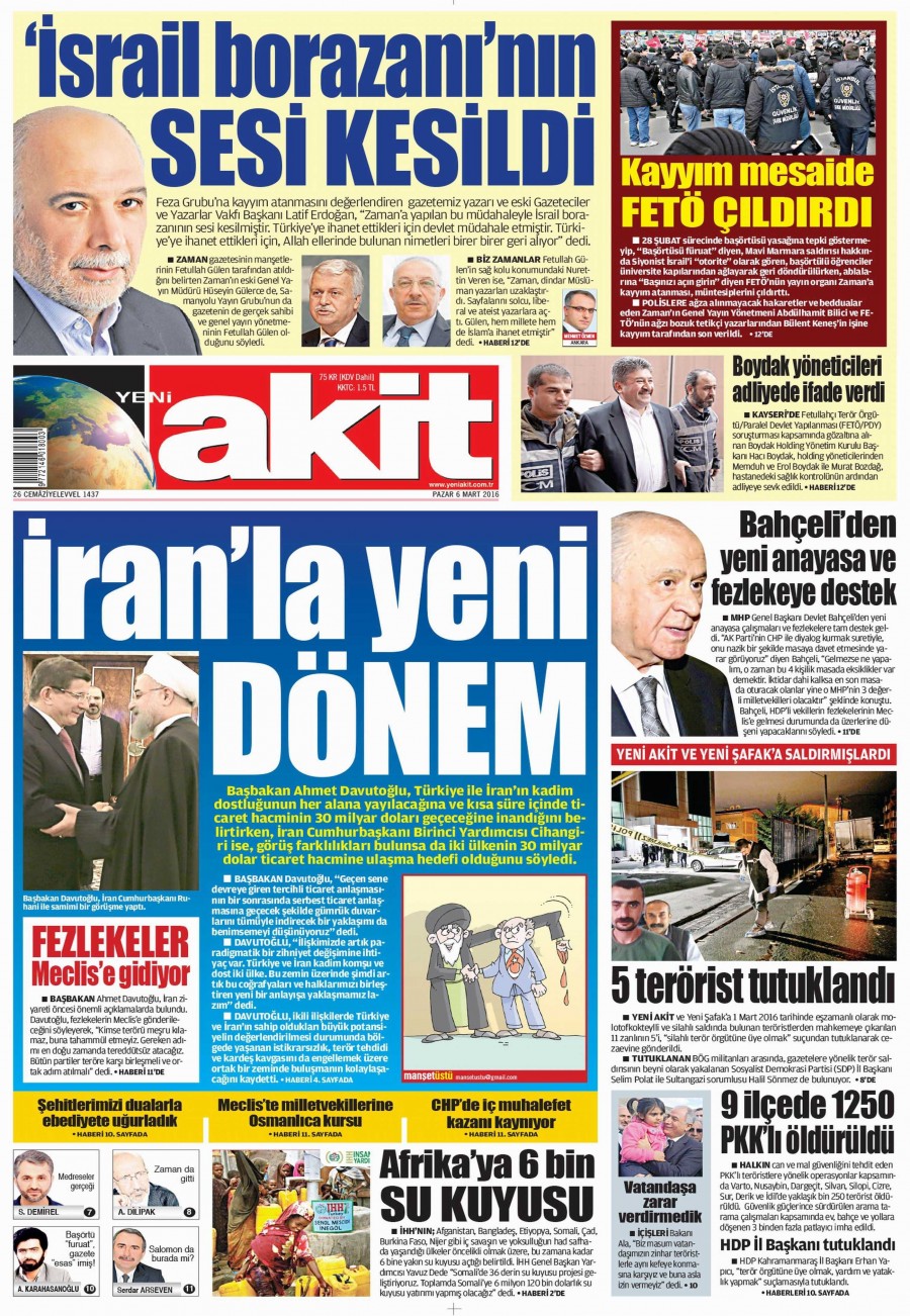 6 Mart 2016 gazete manşetleri - 2