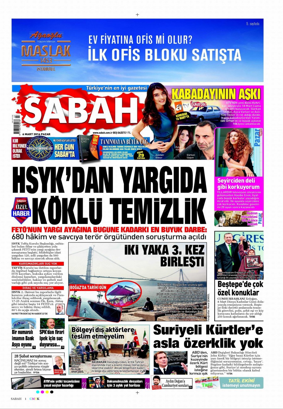 6 Mart 2016 gazete manşetleri - 3
