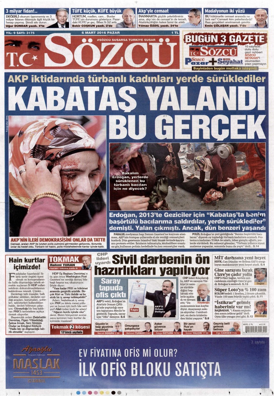 6 Mart 2016 gazete manşetleri - 19