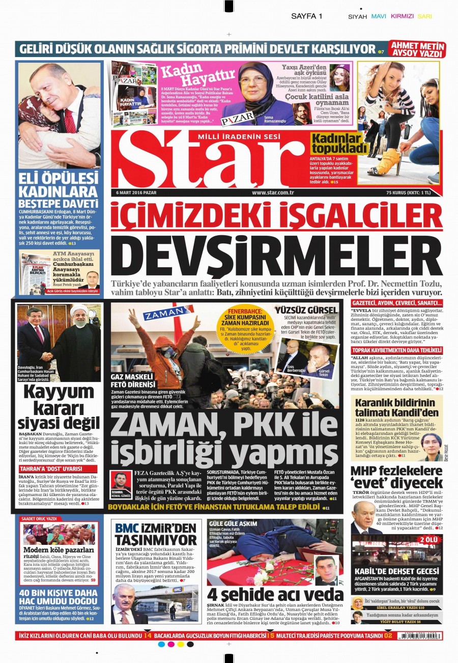 6 Mart 2016 gazete manşetleri - 21