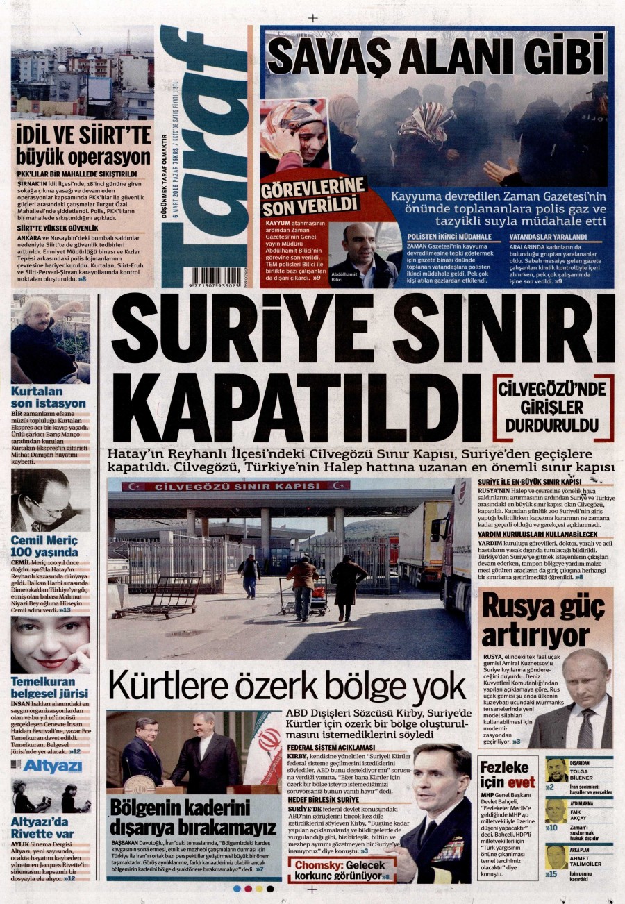 6 Mart 2016 gazete manşetleri - 14