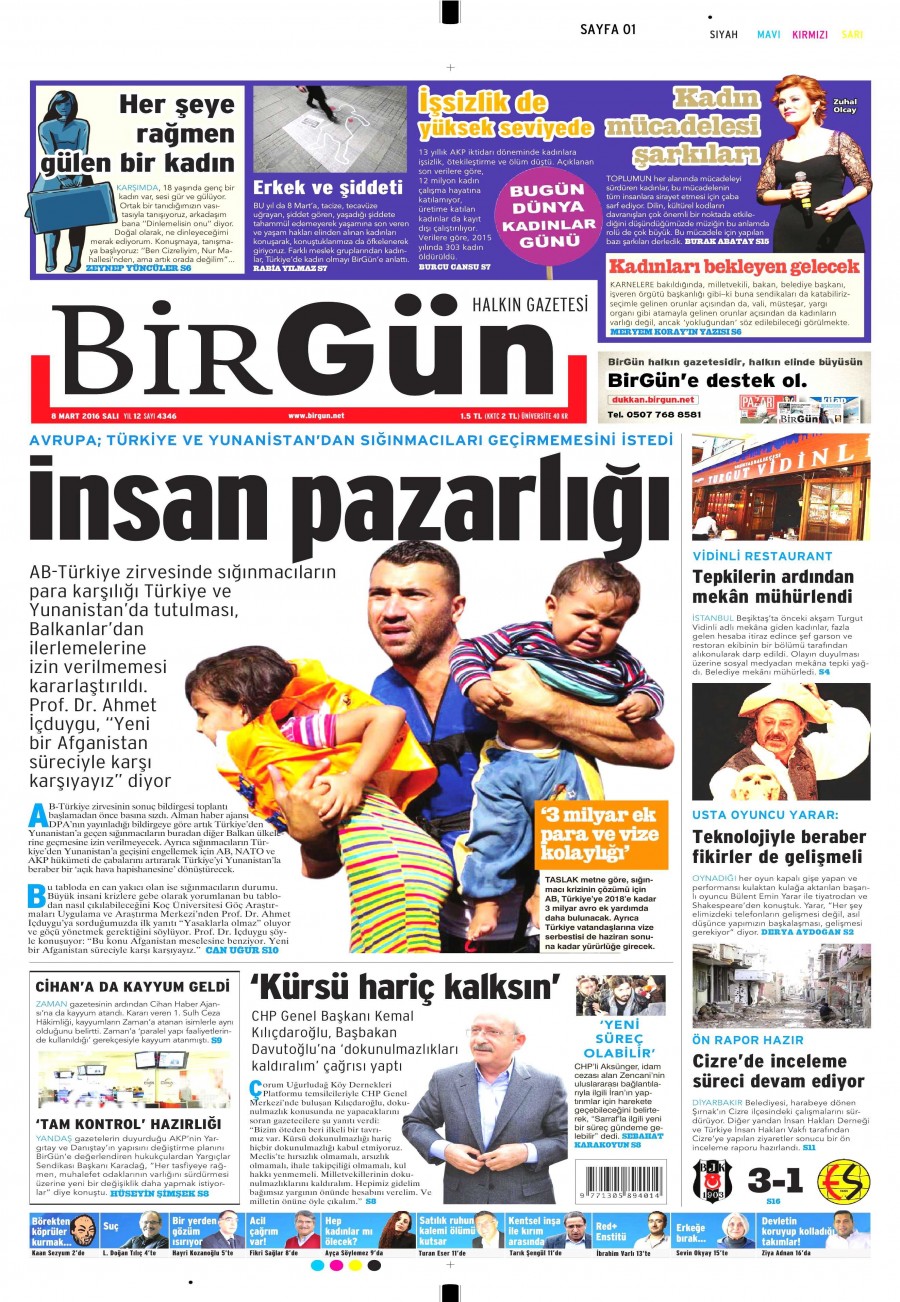 8 Mart 2016 gazete manşetleri - 877