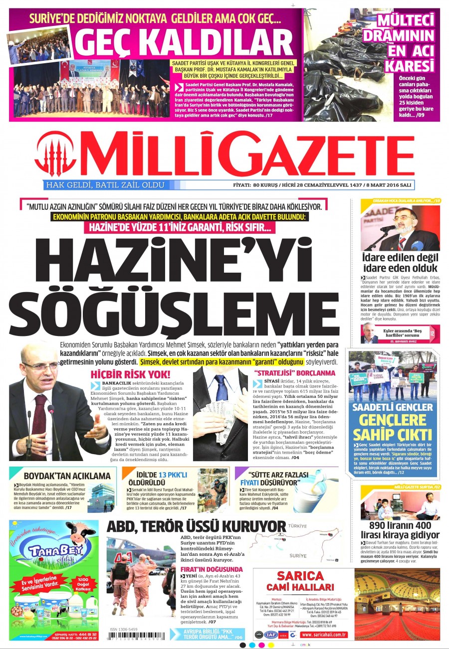 8 Mart 2016 gazete manşetleri - 595