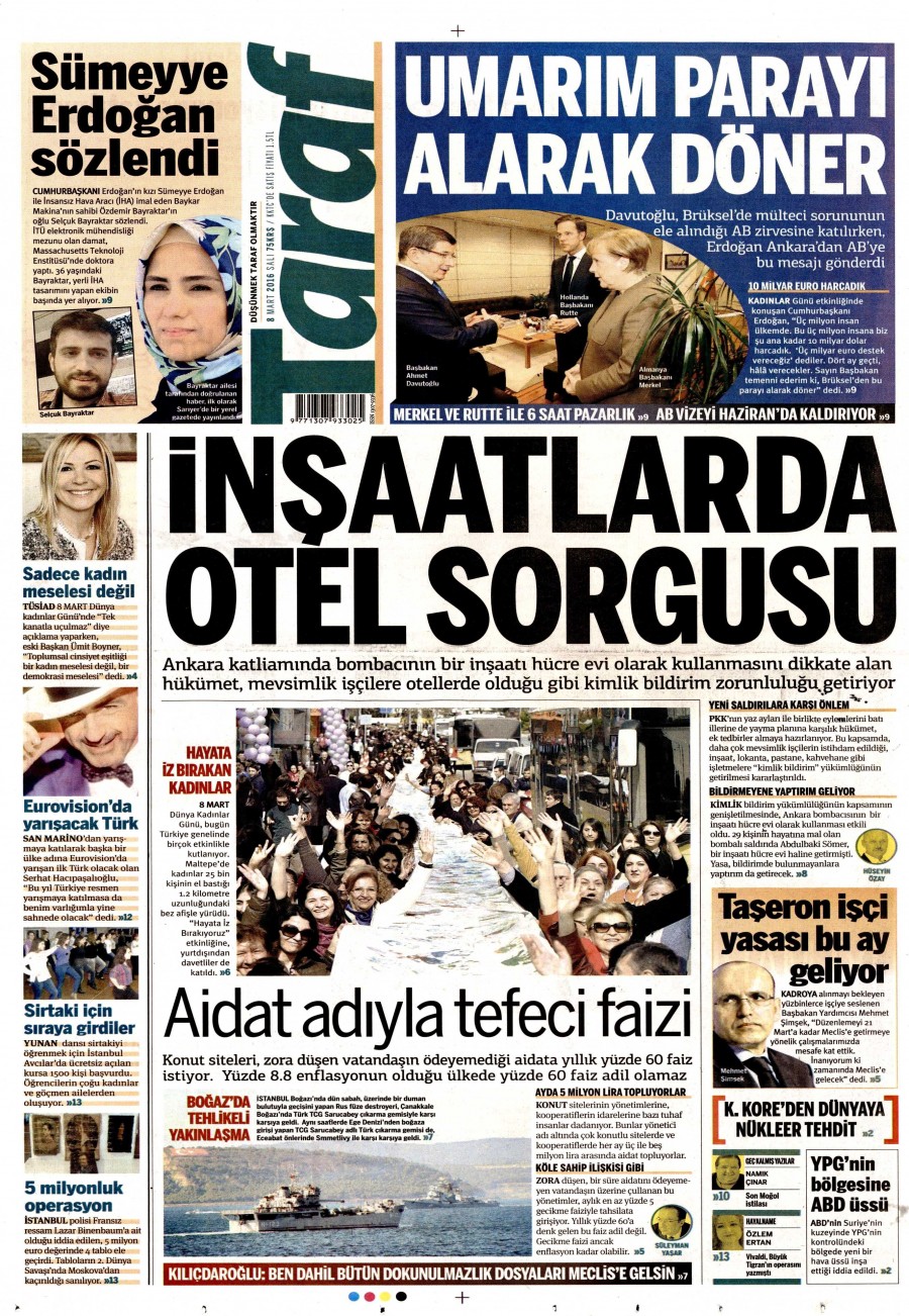8 Mart 2016 gazete manşetleri - 813