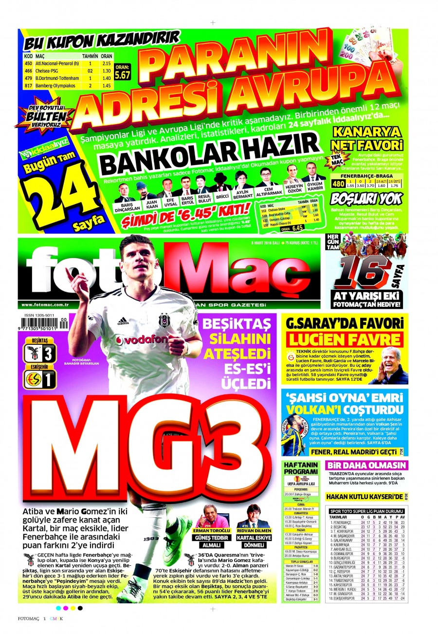 8 Mart 2016 gazete manşetleri - 553