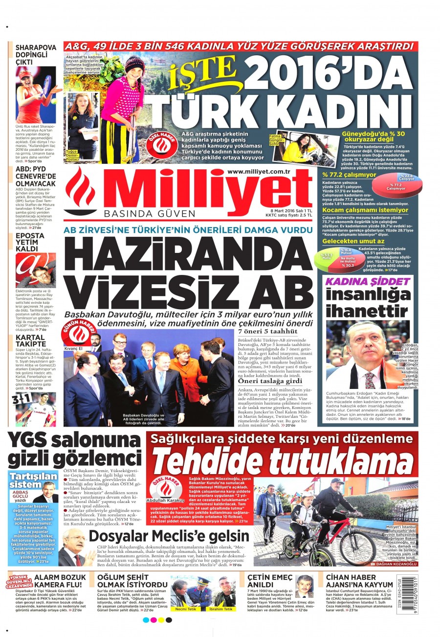 8 Mart 2016 gazete manşetleri - 585