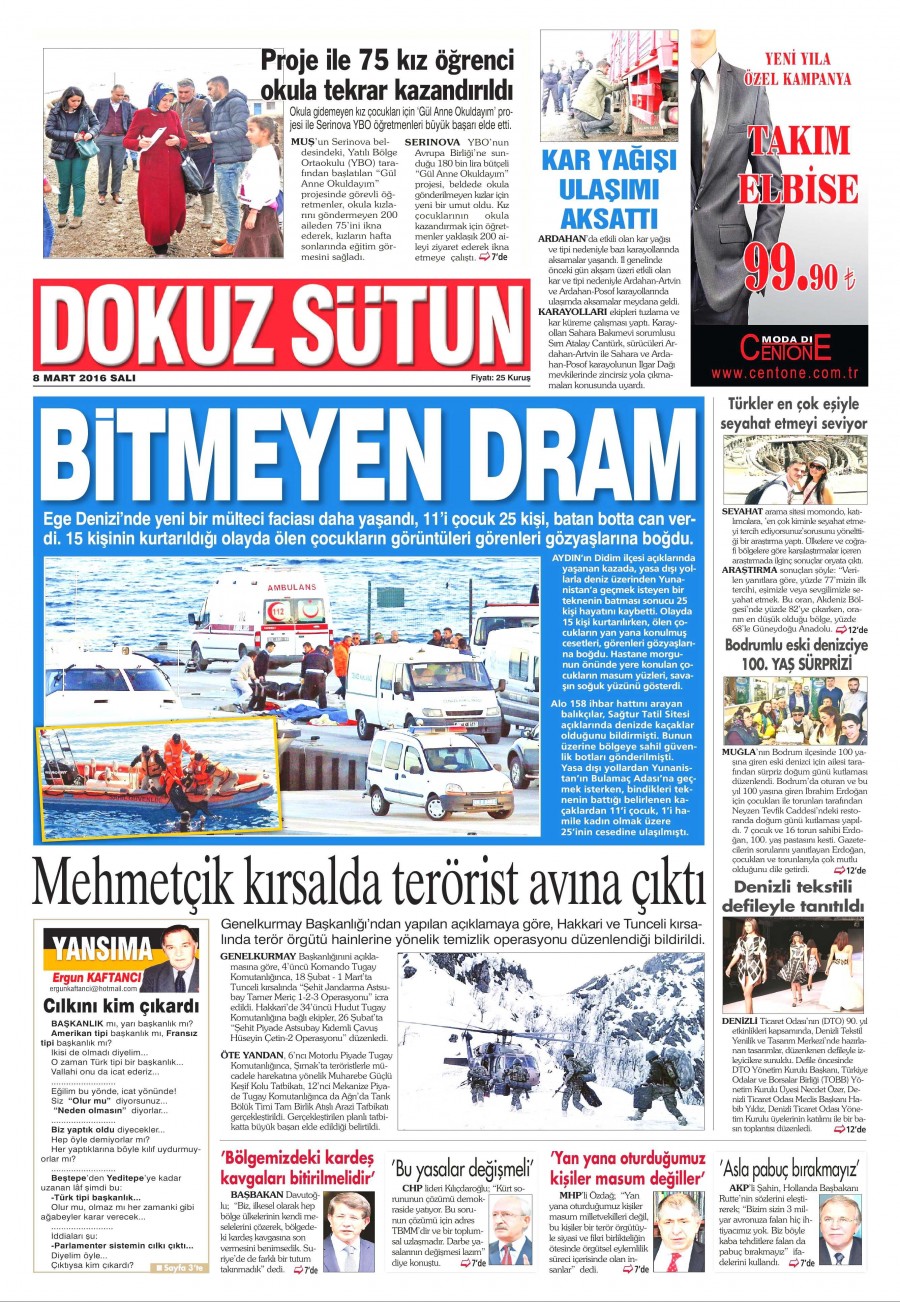 8 Mart 2016 gazete manşetleri - 574