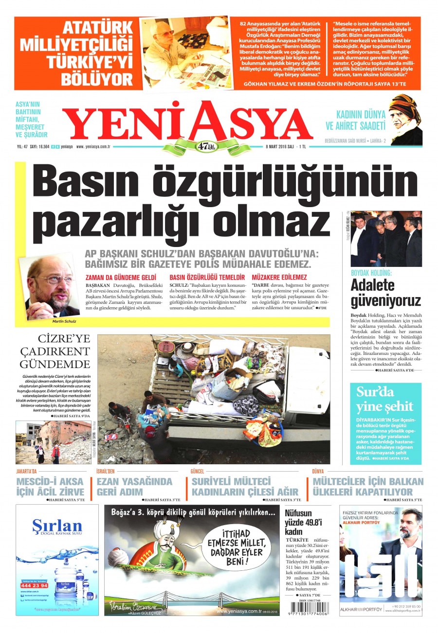 8 Mart 2016 gazete manşetleri - 909
