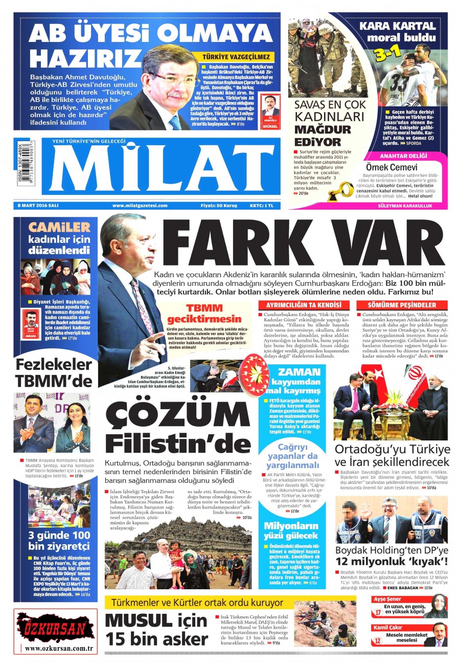 8 Mart 2016 gazete manşetleri - 905