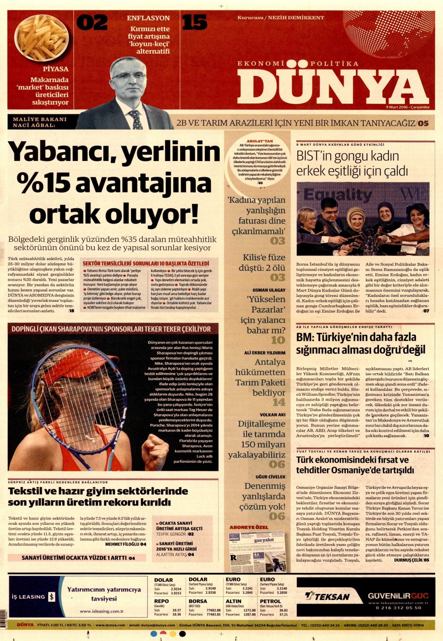 9 Mart 2016 gazete manşetleri - 859