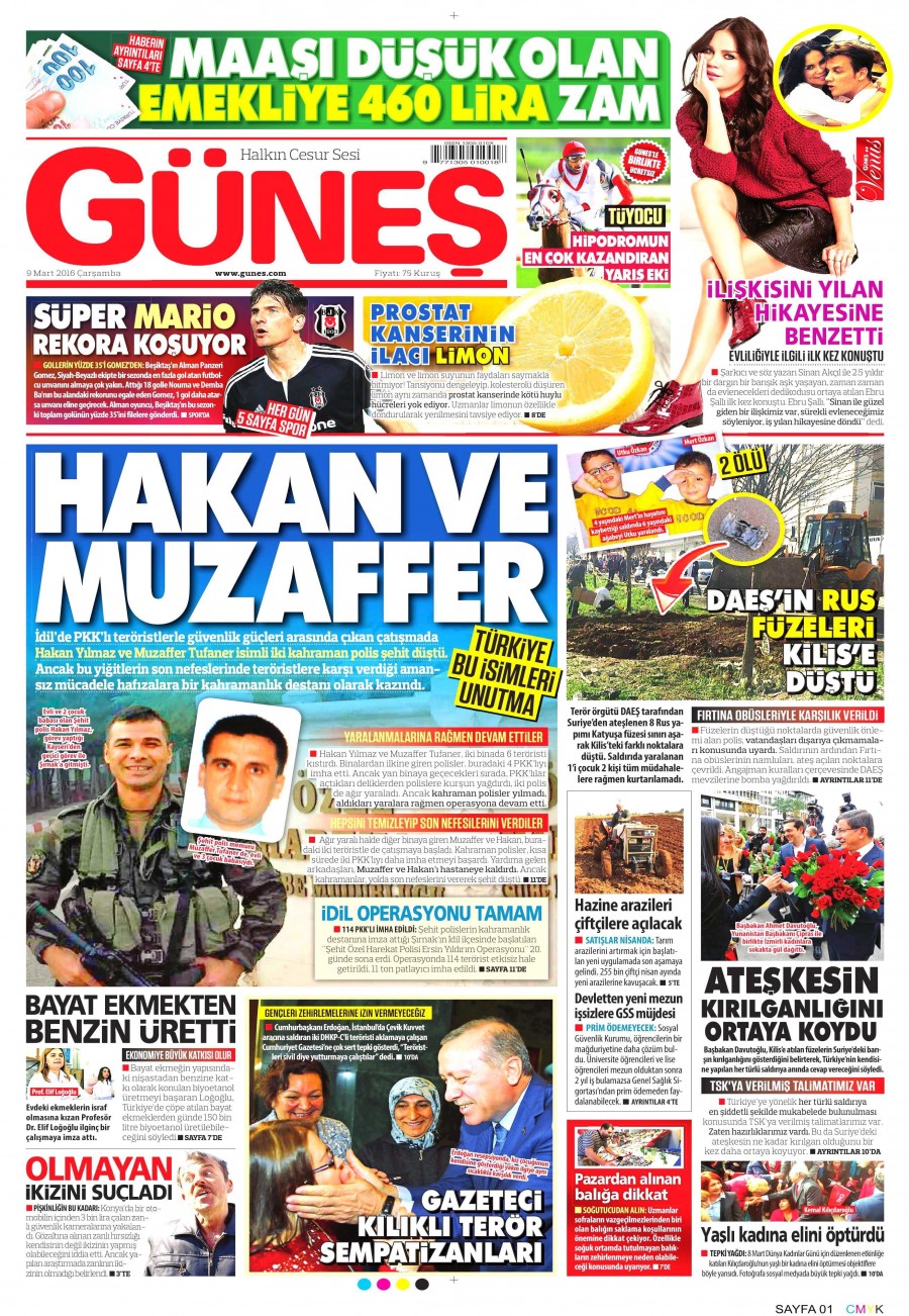 9 Mart 2016 gazete manşetleri - 581