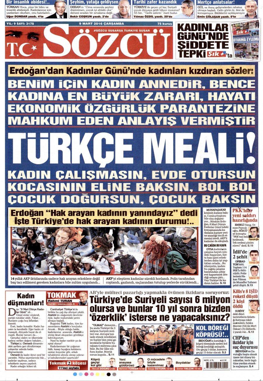 9 Mart 2016 gazete manşetleri - 716