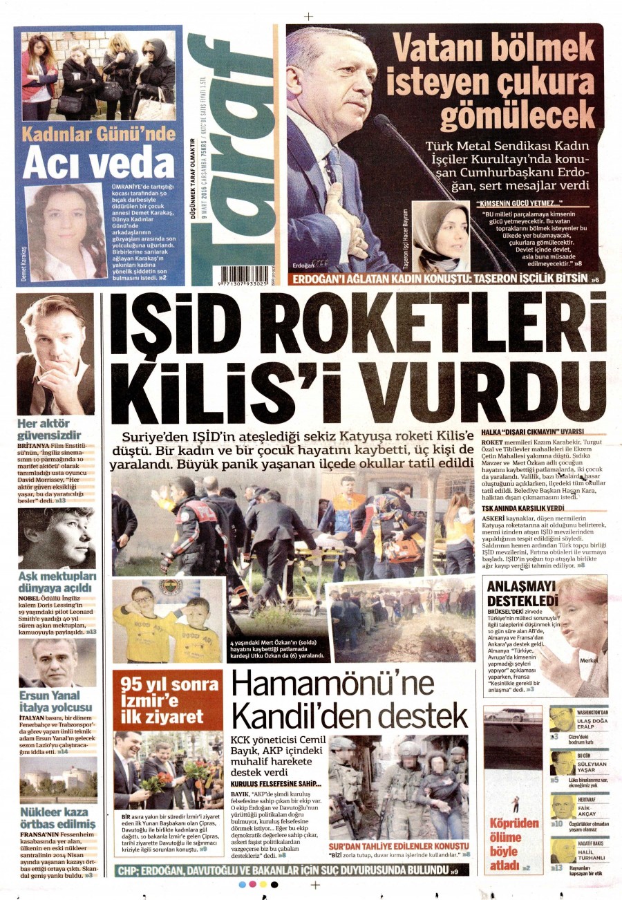 9 Mart 2016 gazete manşetleri - 653