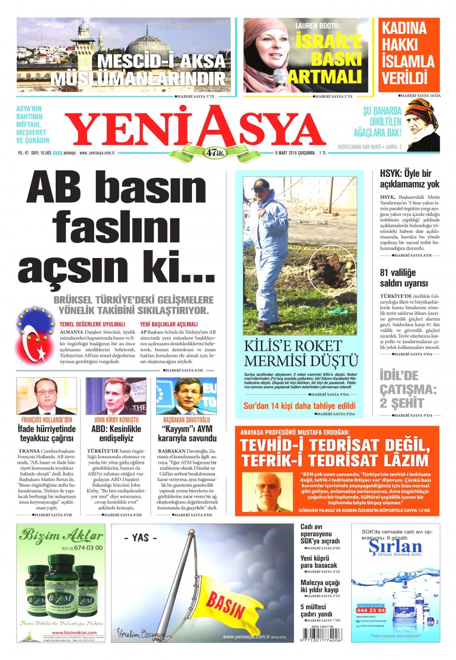 9 Mart 2016 gazete manşetleri - 618