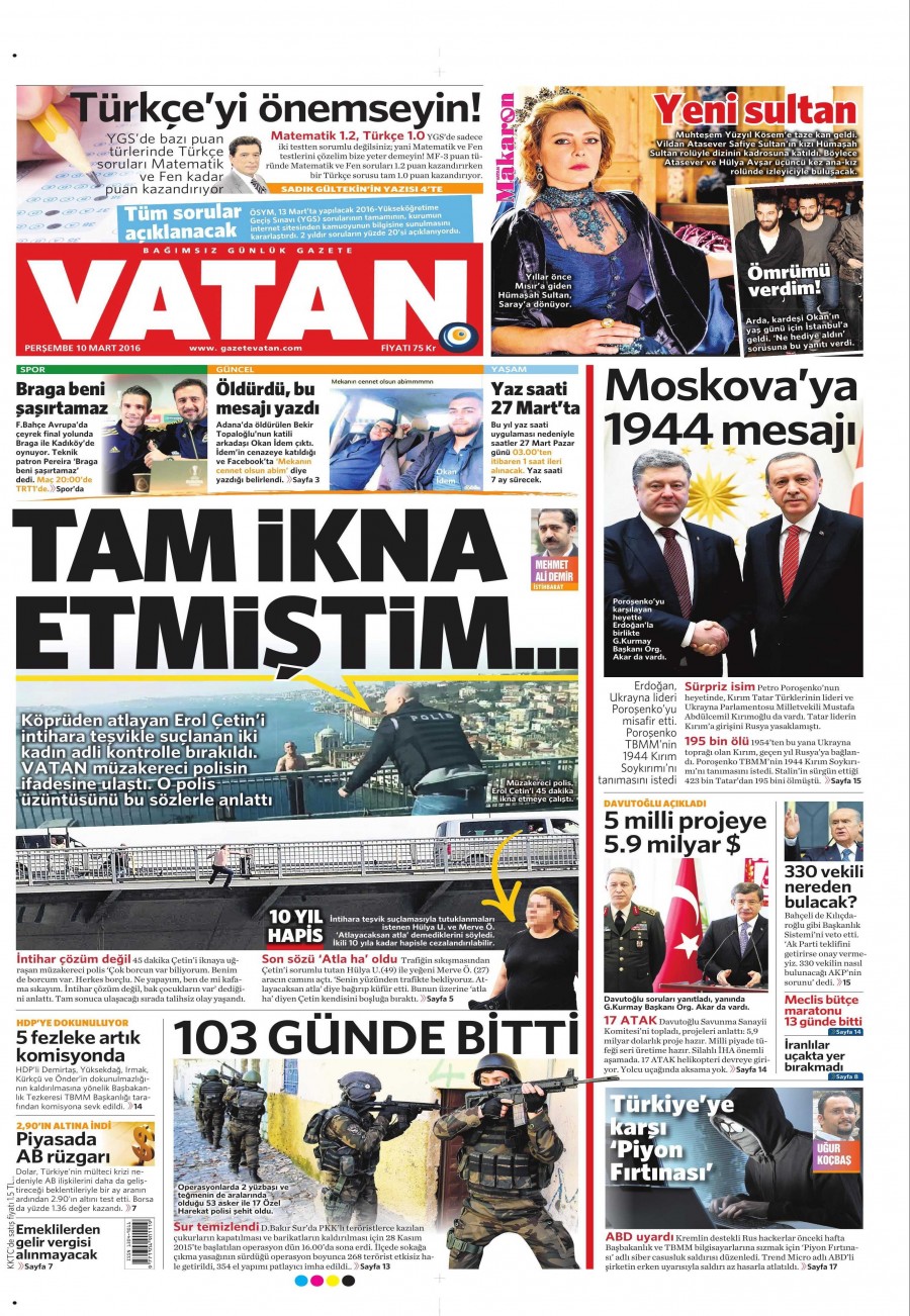 10 Mart 2016 gazete manşetleri - 749
