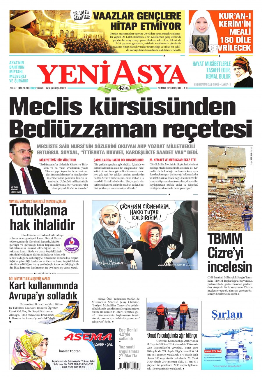 10 Mart 2016 gazete manşetleri - 537