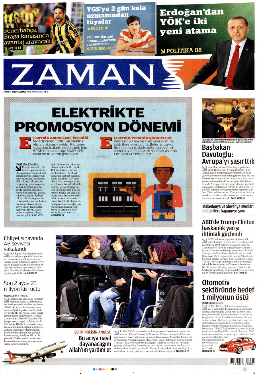 10 Mart 2016 gazete manşetleri - 871