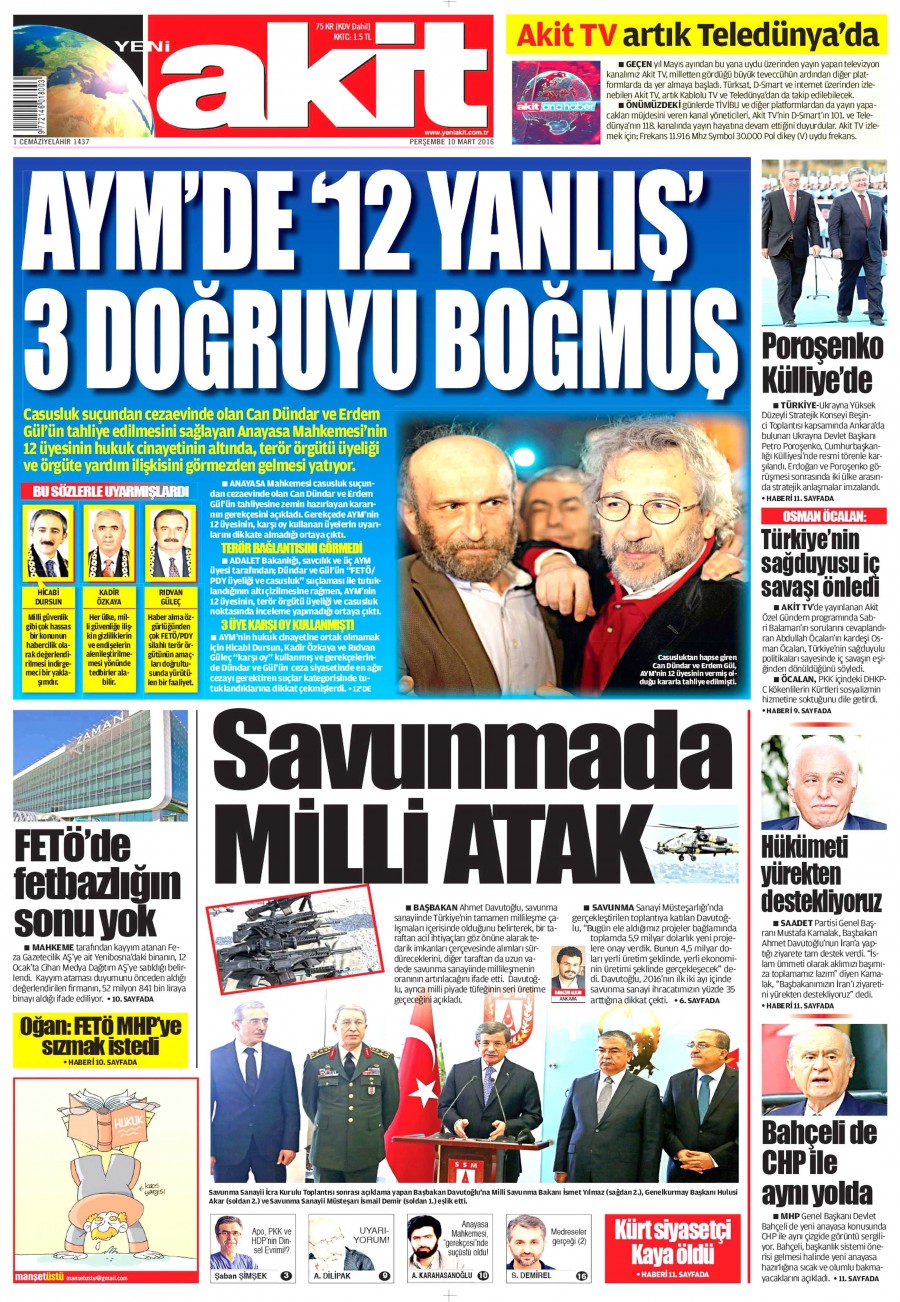 10 Mart 2016 gazete manşetleri - 541