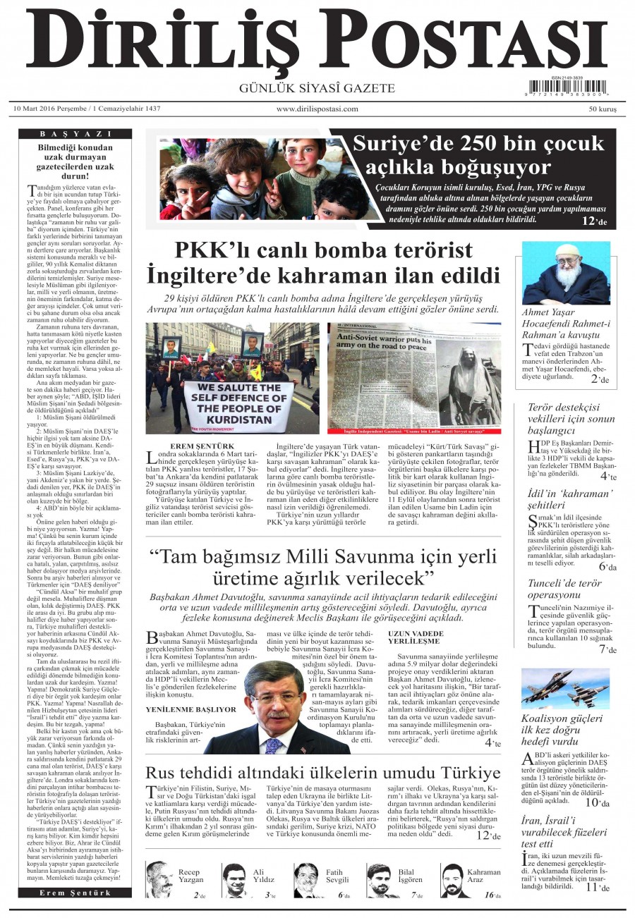 10 Mart 2016 gazete manşetleri - 677