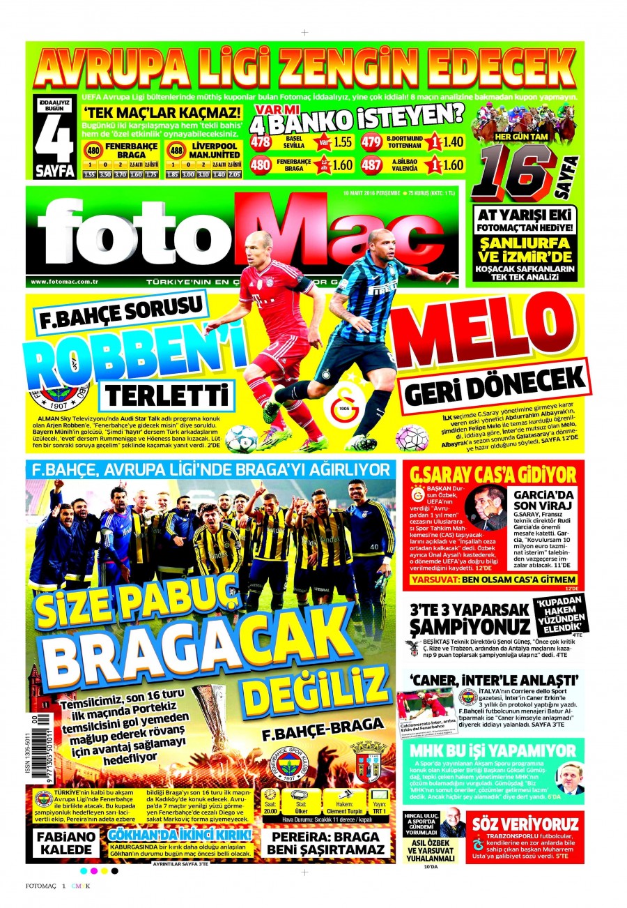 10 Mart 2016 gazete manşetleri - 574