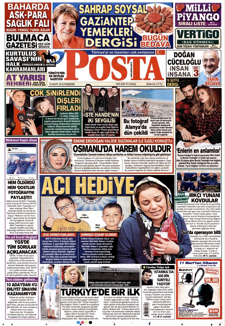10 Mart 2016 gazete manşetleri - 594