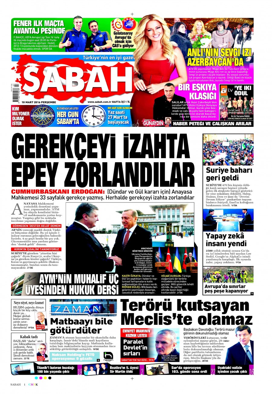 10 Mart 2016 gazete manşetleri - 763