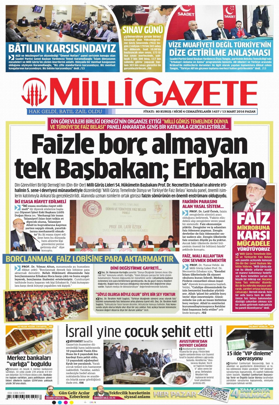 13 Mart 2016 gazete manşetleri - 592