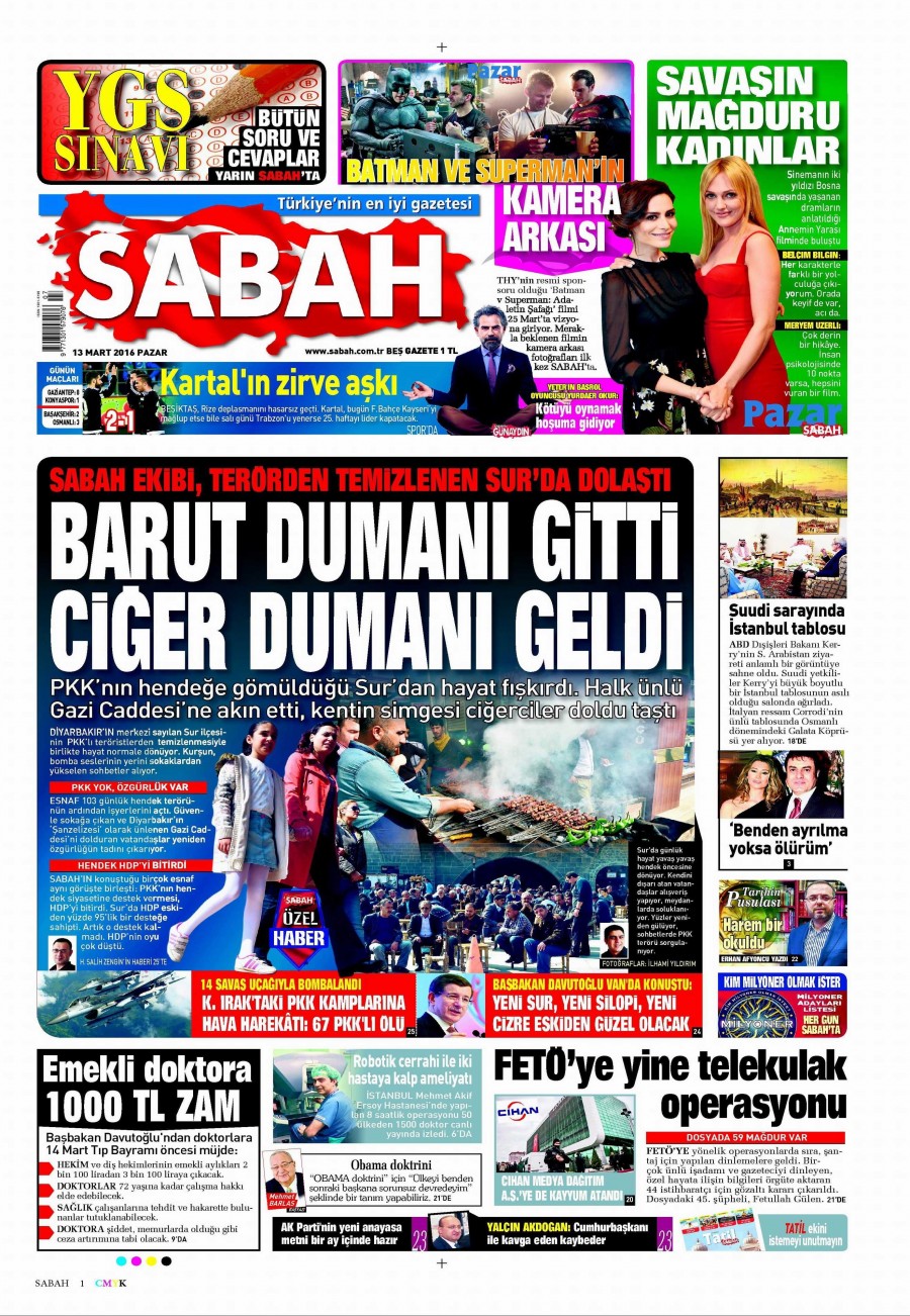 13 Mart 2016 gazete manşetleri - 802