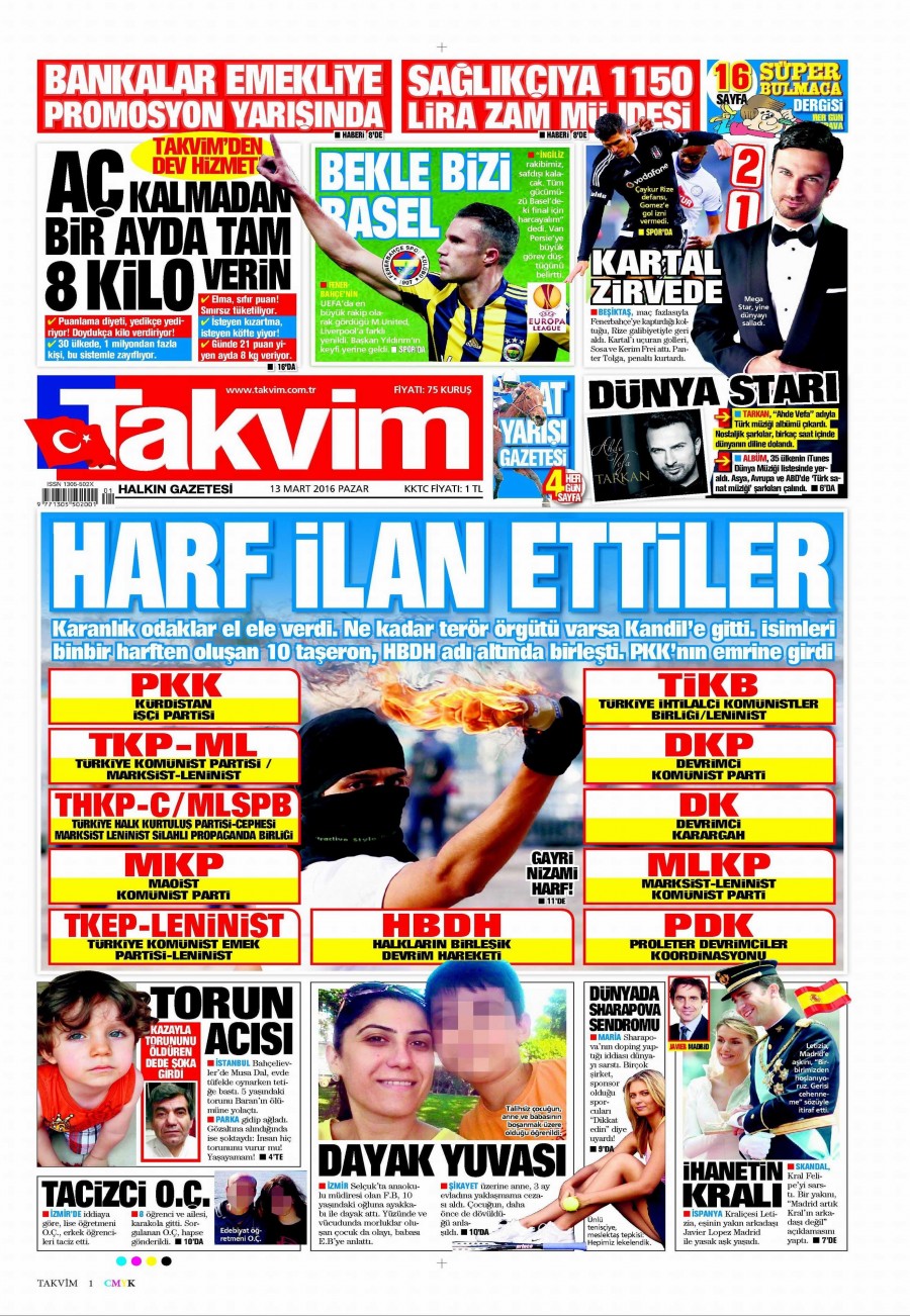 13 Mart 2016 gazete manşetleri - 848