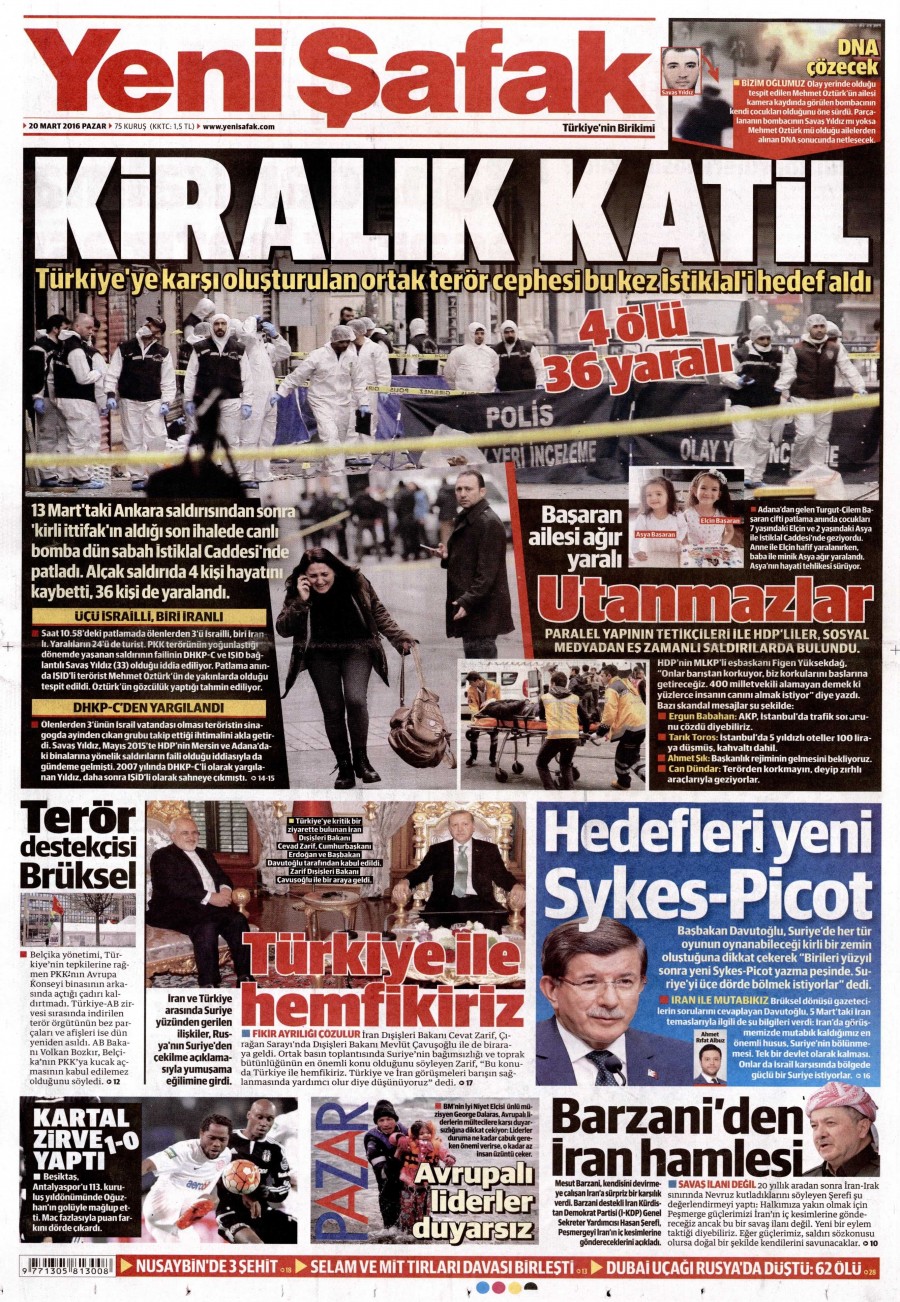 20 Mart 2016 gazete manşetleri - 609